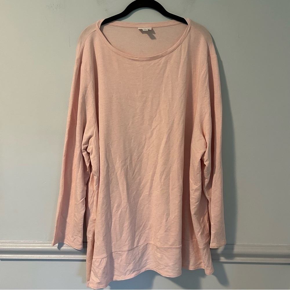 J. Jill PureJill Light Pink Asymmetrical Long Sleeve Blouse Size 4X